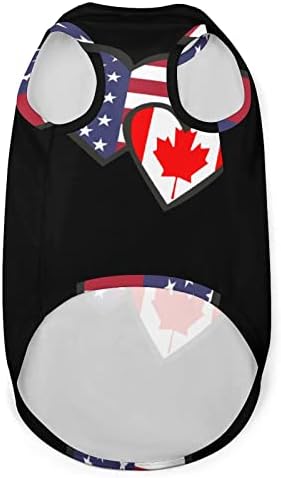 Срца американска канада знаме за кучиња елек пуловер миленичиња џемпер за кучиња облека за мали средни кучиња и мачки xl