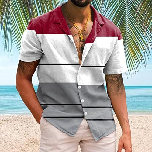 2023 година Нови мажи Обични кратки ракави пролетни летни летни врат 3Д печатени кошули модни врвни кошули со блузи суво вклопување