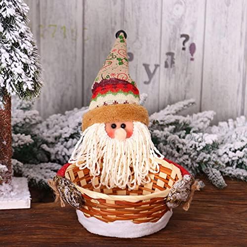 ТОДОЗО 1 ПАРЧИЊА Среќен Божиќ Декорација На Корпа За Складирање Бонбони Дедо Мраз Кошница За Складирање На Снешко Десктоп Кутија
