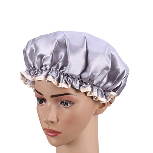 Амосфун полиестер капа за туширање задебелена водоотпорна заштита на косата за бања двоен слој еластична спа -капа за бања додатоци