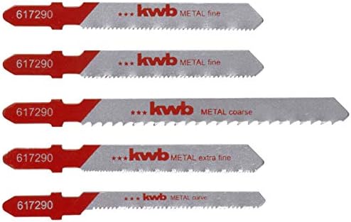 KWB 617290 5-парчиња HSS метални сложувалки поставени за груби, дополнителни фини намалувања, вклучувајќи заоблена сечило за