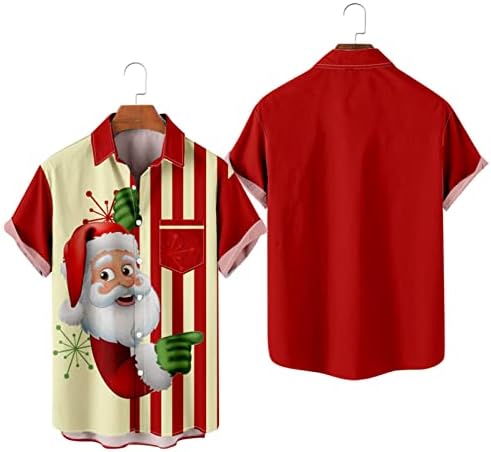 iopqo големи кошули мажи печатени божиќни кошули со кратки ракави копче надолу со кошули со долги ракави маички мажи