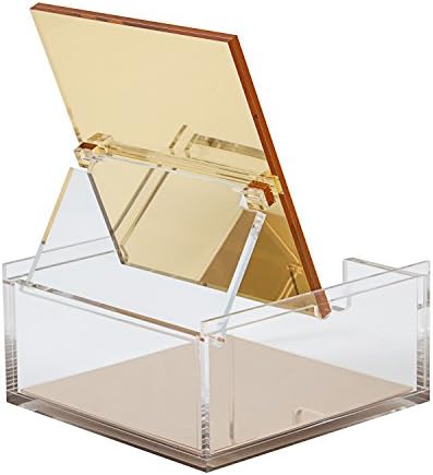 Пакет со акрилни златни канцелариски материјали - 1) Панч за хартија за хартија 1) Вградена кутија за складирање на огледало од Дрејмонд