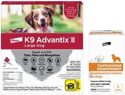 K9 Advantix Lg Куче 2 Пакет + Тенија Dewormer Куче