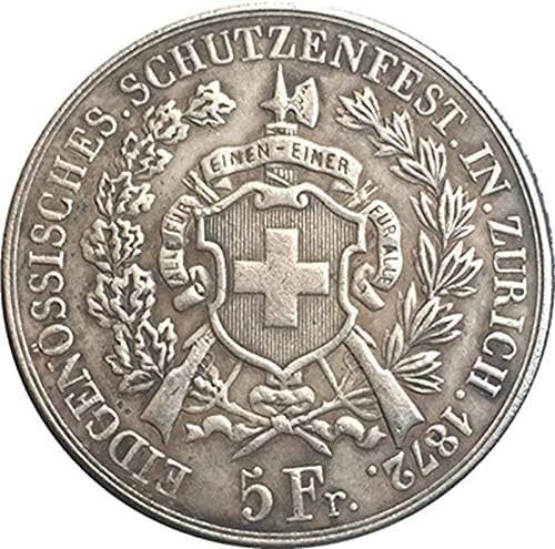1872 Швајцарија Монети Бакар Позлатени Сребро Антички Монета Монета Занаети Колекцијакоин Колекција Комеморативна Монета