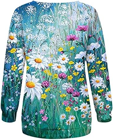 JJHAEVDY Womenените паѓаат блуза пуловер екипаж маички за џемпери, обичен долг ракав лабав џемпер врвови, отпечатени преголеми