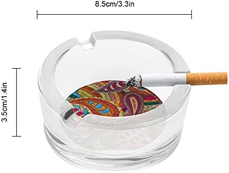 Везено украсен украс стил Пајсли модерна тркалезна стаклена фиока за пепел преносни декоративни цигари цигари држач за пепел за домашна канцеларија