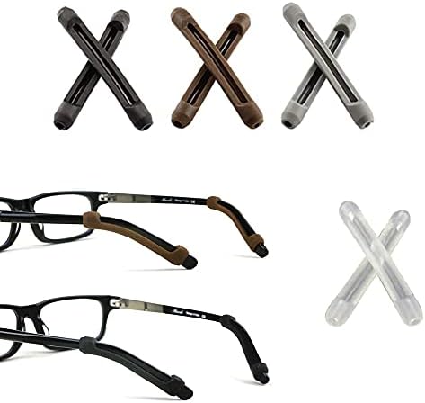 Силиконски чаши подлошки уши, куки за очила против лизгање, држачи за ракави за очила, 4 пара спречуваат да не паѓаат очилата за време на вежбање,
