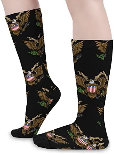 Орел Со Штит И Лента Високи Чорапи Смешно Топло Над Цевката За Теле Чорапи Чорапи Што Одговараат На Бојата За Мажи Жени