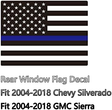 Wonwopn Назад Среден Прозорец Налепница Одговара Chevy Silverado GMC Сиера 2004-2018, Камион Задниот Лизгачки Прозорец Американски Знаме Налепница