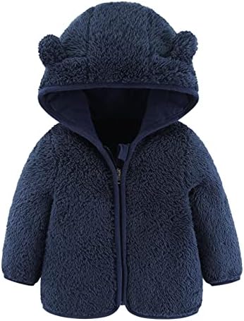 Девојки девојчиња момчиња симпатична руно јакна мечка уво џемпер џемпер зип до мечето топол палто новороденче бебе зимска облека за надворешни