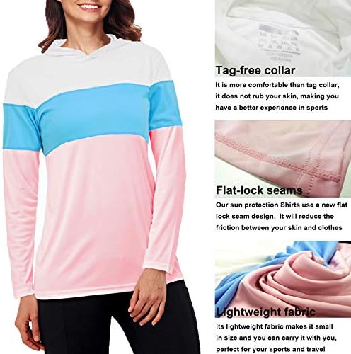 Magcomsen женски UPF 50+ UV Sun Заштита маици со долги ракави Изведба на вежбање кошули