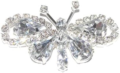 10 x Кристална пеперутка рамна грб дијамантска разубавувачка оценка А Rhinestones