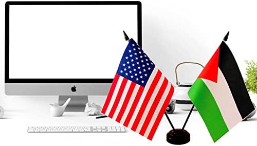 Америка &засилувач; Палестина Пријателство Близнак Биро Знаме, Сад Палестинците Табела Знамиња, 8 х 5 Инчи Американски &засилувач; Палестинците