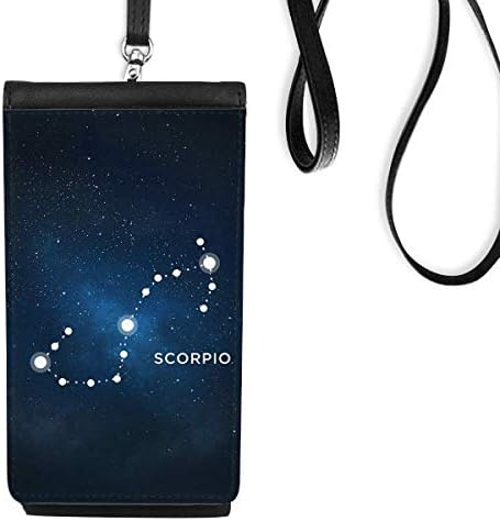 Скорпион соstвездие Зодијак знак телефонски паричник чанта што виси мобилна торбичка црн џеб