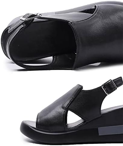 Клин -сандали за жени летни обични отворени пети удобни рамни чевли платформа тока плус големина сандали