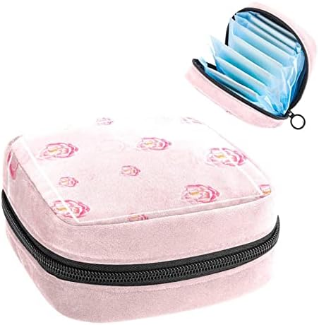 Санитарна торба за складирање на салфетка, торбичка за подлога, торбичка за подлога, мала торба за шминка, розова цветна роза