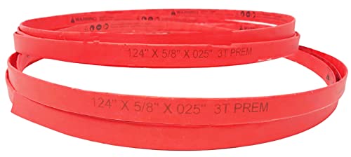 124 x 5/8 x .025 in. X 3tpi - црвена, тешка коска од 2 пакувања во лопатки на бендови, пошироките лопати се одлични за потешки материјали,