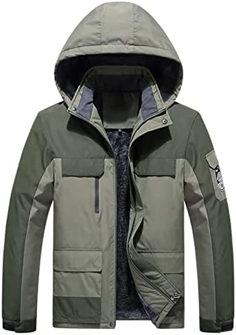 ADSSDQ MENS LEATHERATE јакна, туника зимска колк ветерница човек со долг ракав дома крзно обложено удобно палта палто во боја блокада6