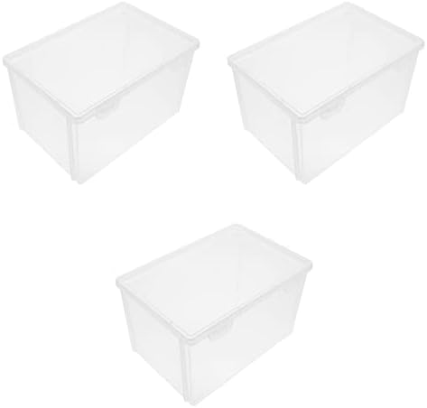 Хемотон Стаклени Контејнери за Закуски 3 парчиња Проѕирна Кутија За Леб Кутија За Чување Тост Кутија За Торта Со Контејнер За Леб За