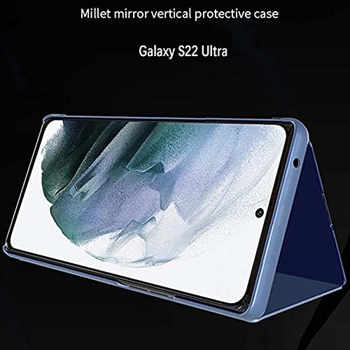 Монвутонг Екран Случај За Samsung Galaxy S23 Ултра , Паметни Огледало Вертикална Флип-Слободен Случај Со Kickstand И Камера Заштита Функција