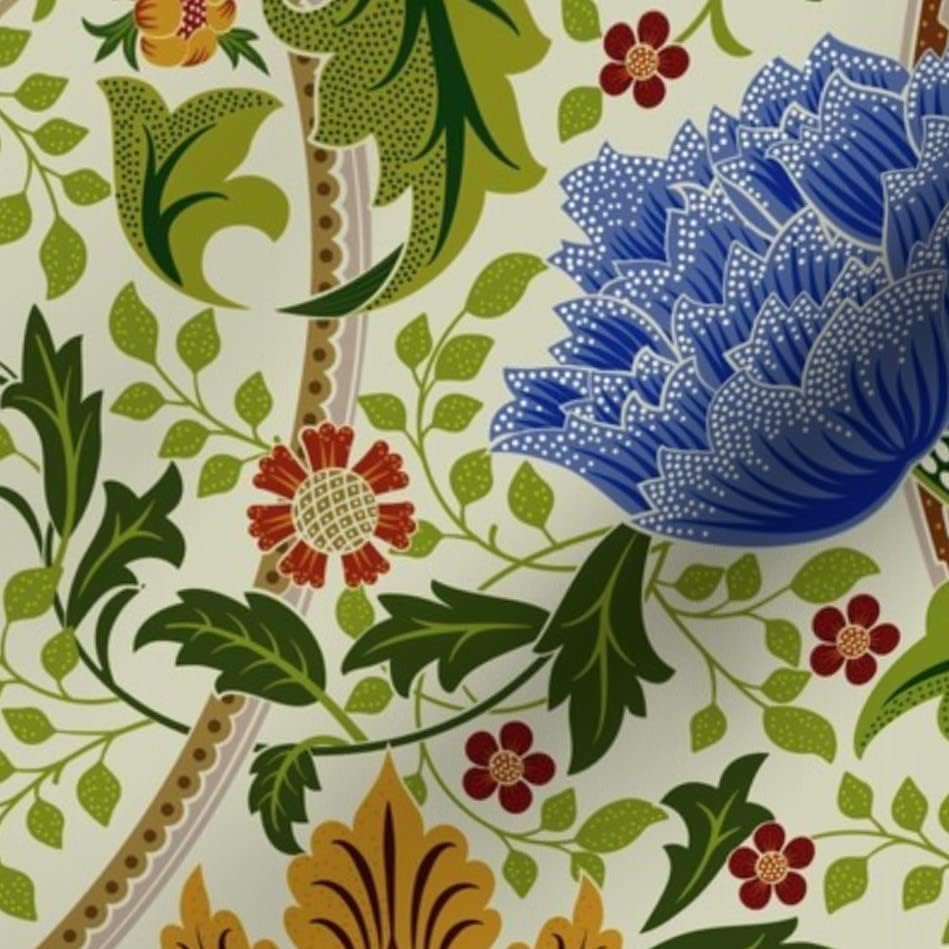 Ткаенина од лажица-Вилијам Морис Викторијански Уметности И Занаети Виндруш Гроздобер Цветен Отпечатен На Памучна Ткаенина Со