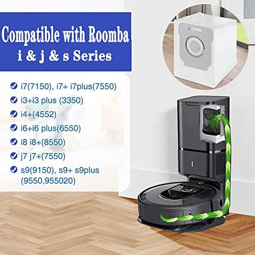 6 пакувања вакуумски торби компатибилни со iRobot Roomba I & S & J серија, замена за iRobot Roomba I1 i3+ i4+ i6+ i7+ i7plus