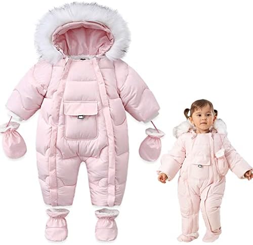 Xifamniy бебешки момчиња и грицки Зимски снежни количини за надворешна облека со аспиратор Снег костуми за деца 3-24м