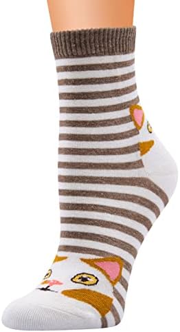 Activeенски чорапи активни порибување жени шетаат чорапи со лежерна памучна шема за дишење на чорапи удобни слатки чорапи за печатење на животни
