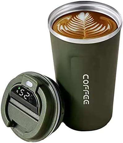 Биитфуу Паметна температура е прикажана кафе чаша 304 не'рѓосувачки челик 2 -ри изолација чаша за кафе