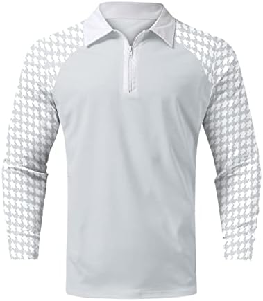 Xxzy Golf Po-lo кошули за мажи мажи мода лабава лапава патент 3Д дигитални памучни кошули со долг ракав за мажи