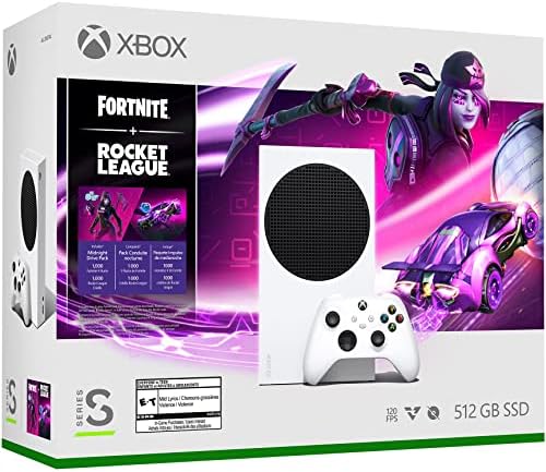 Microsoft Xbox Series S Fort Nite & Rocket League Bundle 512GB SSD Конзола + 1 Контролер на безжичен игри - 10 GB GDDR6 меморија, 8x