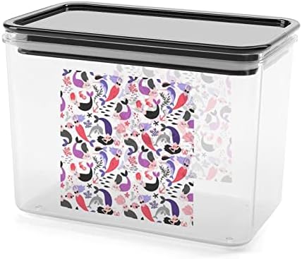 Цртани Сирени И Морски Животни Контејнер За Складирање Храна Пластични Јасни Кутии За Складирање Со Капак За Заптивка