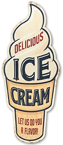 Отворен Пат Брендови Вкусни Сладолед Метал Знак-Забава Гроздобер Ѕид Декор За Кујна или Трпезарија