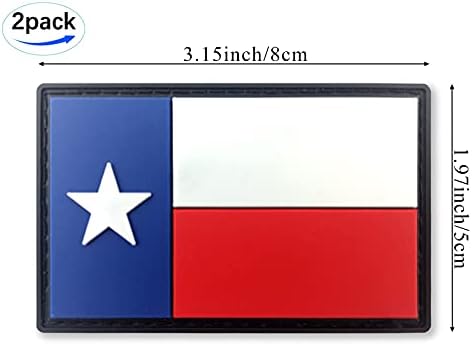 QQSD Texas Flag Patch Tactic PVC Hook and Loop Patch Patch, 2 пакувања