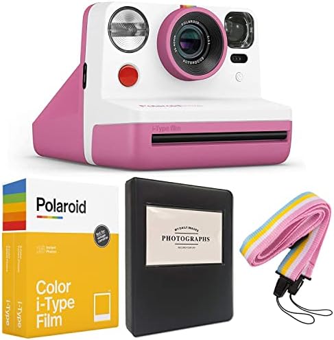 Полароид Сега Јас-Тип Инстант Камера-Розова + Полароид Боја Јас-Тип Филм + Црн Албум + Вратот Ремен-Подарок Пакет