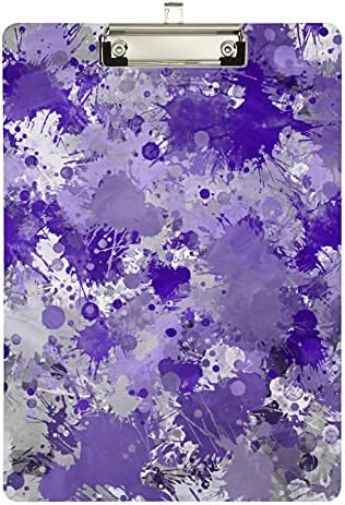 Виолетова Боја Пластична Табла со Исечоци 9x12, 5 Акрилни Табли Со Исечоци Со Клип Со Низок Профил А4 Големина На Букви Тешка Табла За