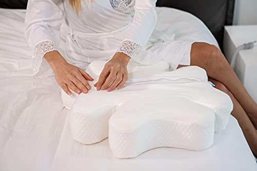 CPAP перница за страничен сон од Снуџел | Меморија пена CPAP перница | Обликот на детелина опфаќа 4 височини | Оптимална усогласување на главата и 'рбетот | Ергономска пер