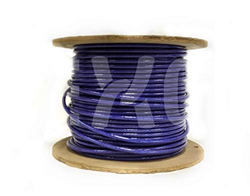 Lexco Cable 187316CCSB 250 'spool од 3/16 Цврсто сино ПВЦ обложена 1/8 7x7 галванизирана жица јаже