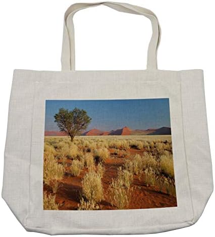 Торба за купување на пејзаж Амбесон, растителна тема на тема пустина Сосусвли Намибија Јужна Африка Фото печатење, Еко-пријателска торба за еднократна употреба за