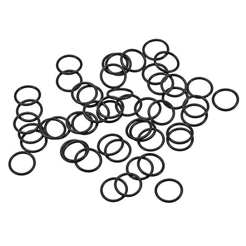 UXCELL FLUORORE гума О прстени, 10мм ОД, внатрешен дијаметар од 8 мм, ширина од 1мм, заптивка за заптивка црна 50 парчиња