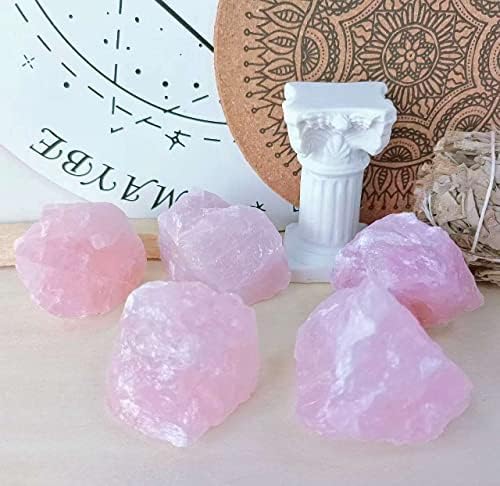 Laidanla роза кварц 1,5-2inch природни груби камења кристал големи сурови кристали Масовно и розово кварц 3,7 -4 лековити кристали