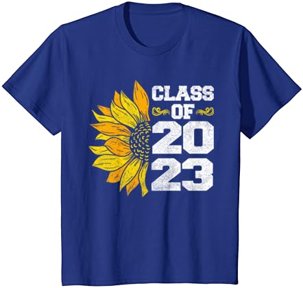 Половина сончоглед класа од 2023 кошули, маица за дипломирање на смешни жени