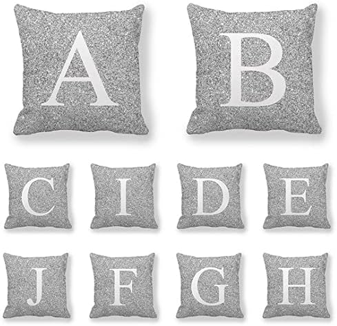 Chezmax Англиски букви декоративни фрлања за фрлање перници за мек пријатна азбука за азбуки ја покрива праска кожа кадифена плоштад перница