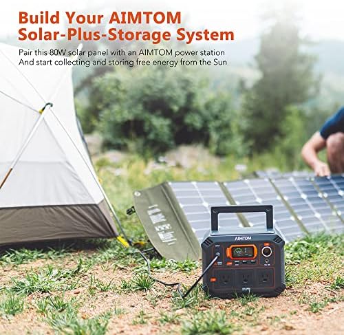 Монокристален соларен панел AIMTOM 80W за електроцентрала, соларен генератор, телефони, камера, GPS и лаптоп, Solarpal 80 полнач за преклопување