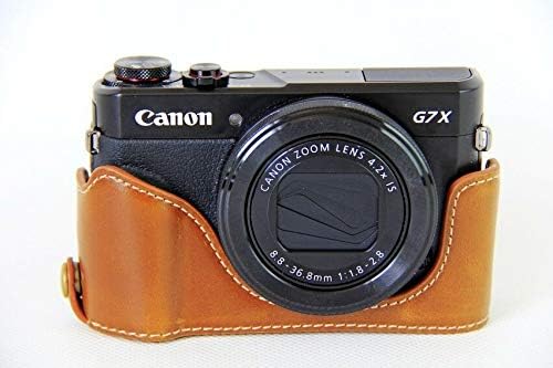 Стп Кожа Половина Камера Случај Торба Покритие Дното Отворање Верзија За Канон Powershot G7X Марк III / G7XIII/ G7XM3