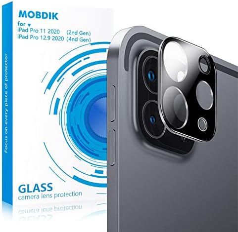 Mobdik [2 Pack Camera Camera Comperator компатибилен со iPad Pro 11 & iPad Pro 12.9, Лесен за инсталирање, анти -крик, 9H Заштита на стакло