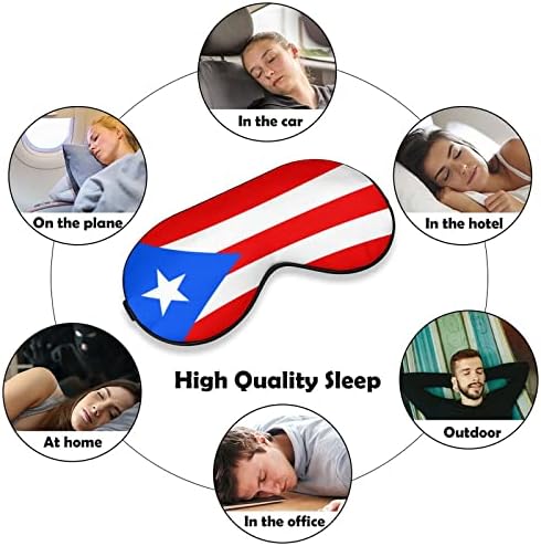 Маски За Очи за Спиење, Порторико Рикан Маска за Очи за Спиење &засилувач; Врзани Очи Со Еластична Лента/Лента За Глава За Жени Мажи Спиење