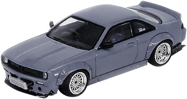 Silvia S13 Rocket Bunny Boss Aero RHD Grey 1/64 Diecast Model Car By Inno Models in64-S14B-сиво