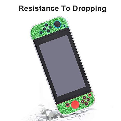 Случај за Nintendo Switch, Зелен сјај Печатење на пет парчиња Поставете заштитни додатоци за конзола за игри на куќиште за прекинувач за прекинувач